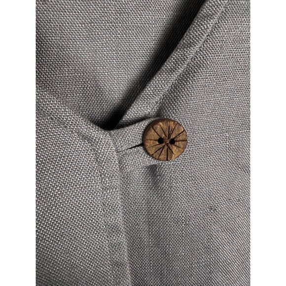 Kazu Womens 100% Irish Linen Top Medium Gray Lagenlook Minimalist Quiet Luxury - Picture 5 of 8